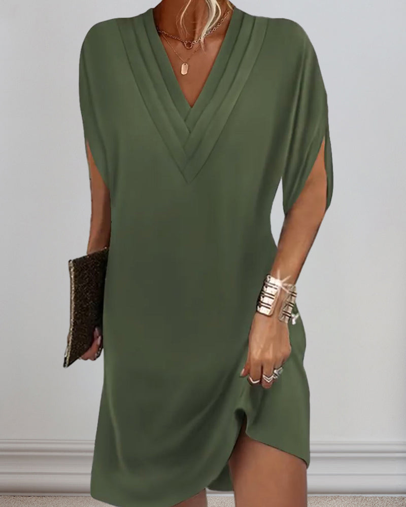 V Neck Mini Dress for Women