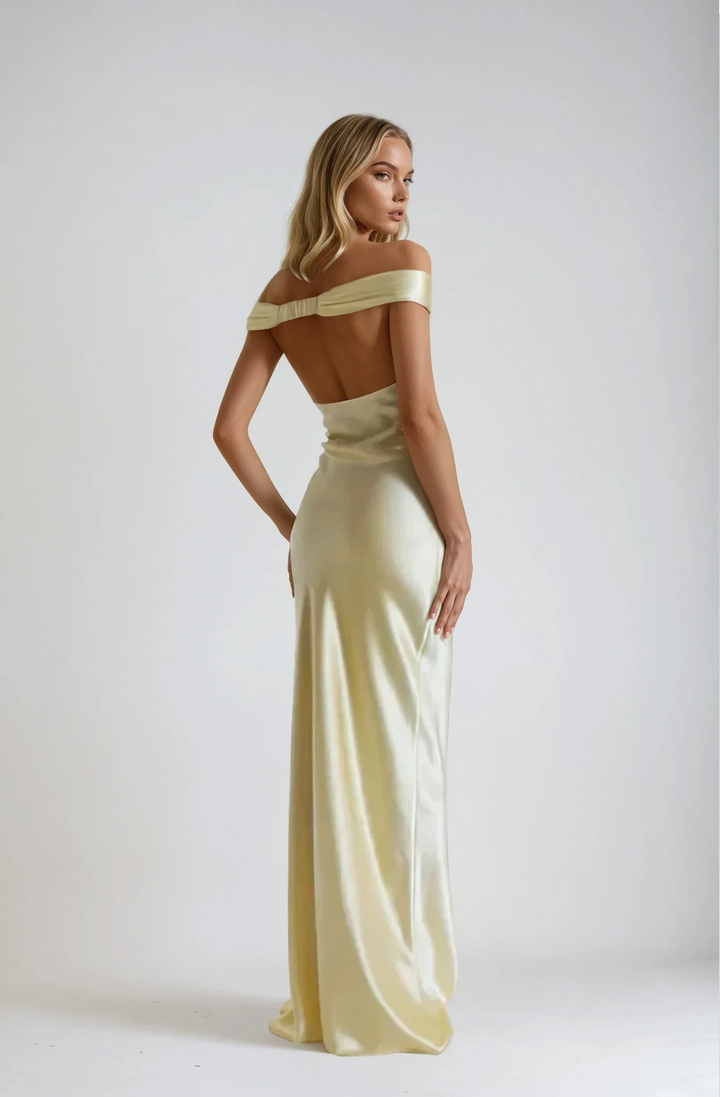 Women's Backless Maxi Dress | Elegant Satin Design 5