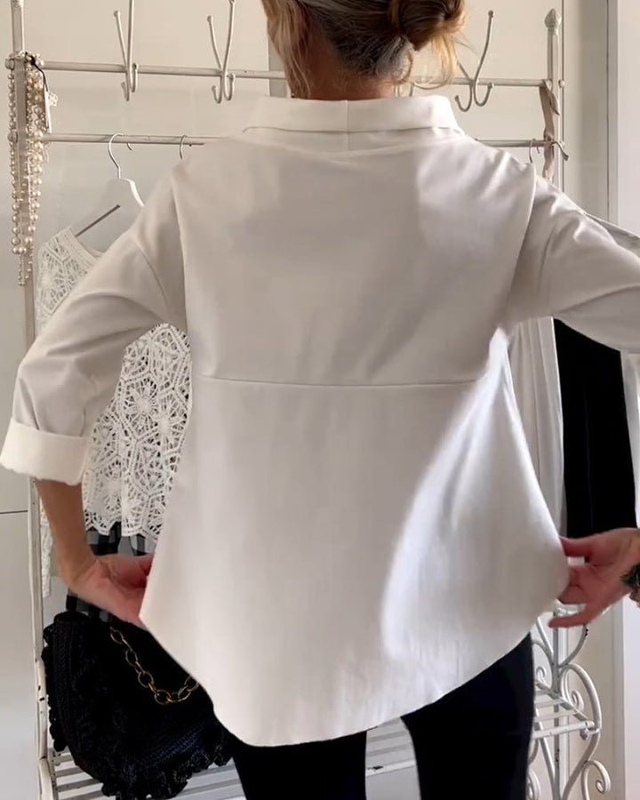 Women's Elegant Blouse | Versatile High Collar Design-4