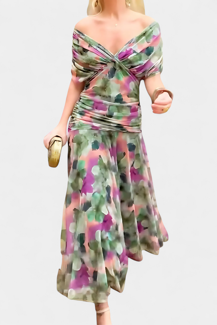 Women's Floral V-Neck Maxi Dress