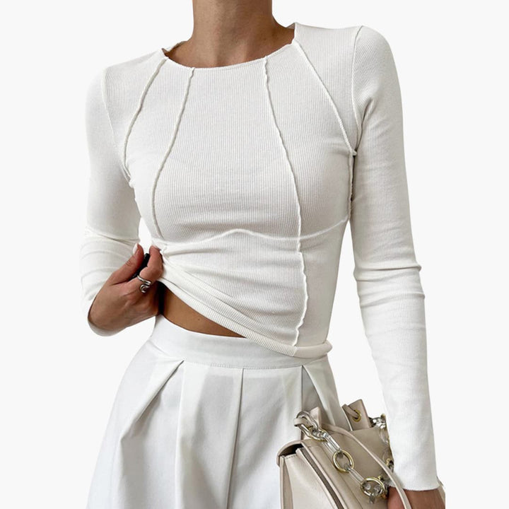 Women's Seam Detail Long Sleeve Top