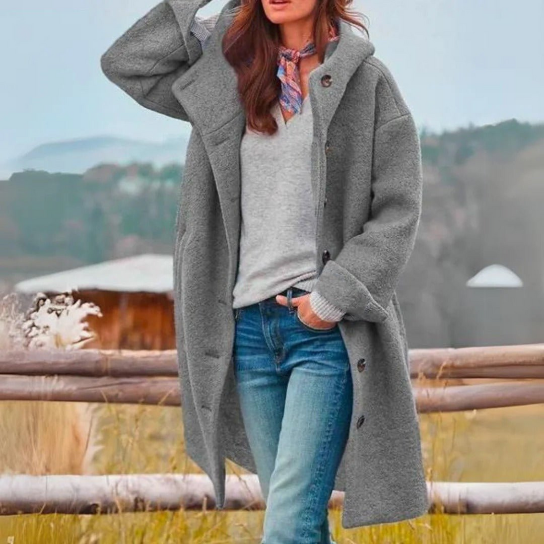 Women's Oversized Hooded Coat | Warm Thick Fabric for Winter Layering