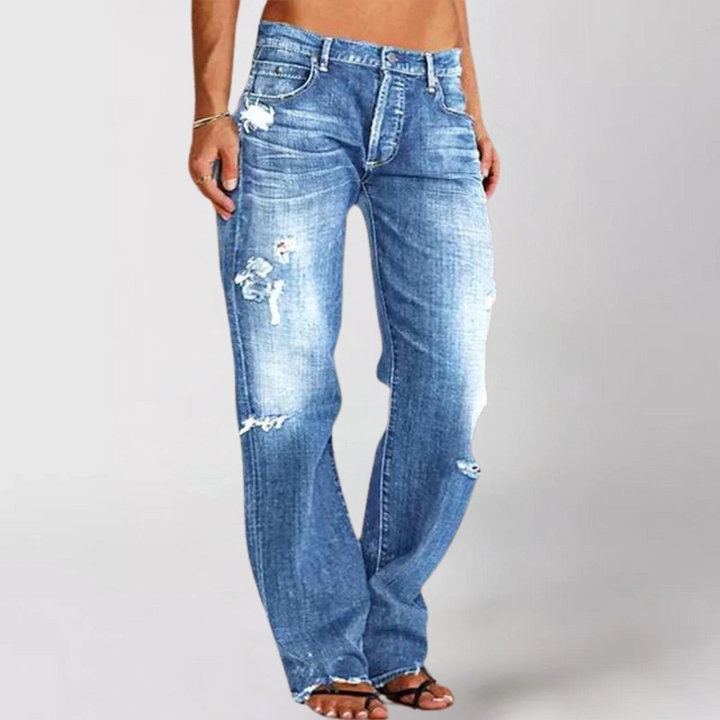 Loose Fit Jeans with Straight Leg and Ankle Length for Women