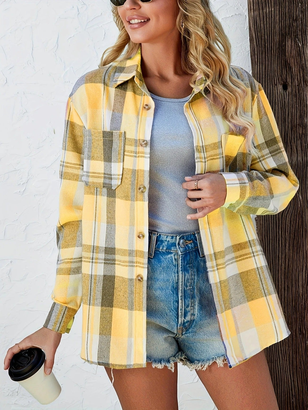 Women's Oversized Plaid Flannel Shirt