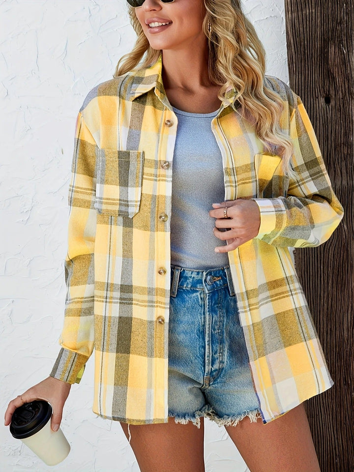 Women's Oversized Plaid Flannel Shirt