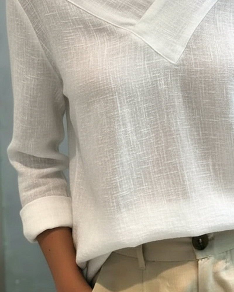 Women's Asymmetric V-Neck Top