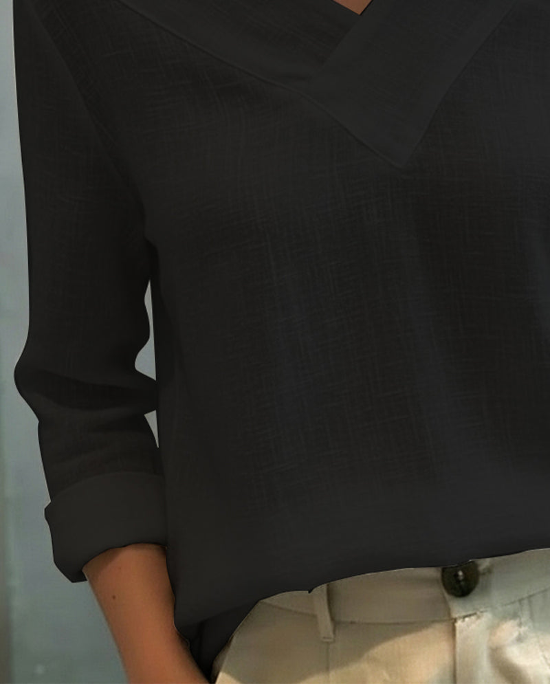 Women's Asymmetric V-Neck Top