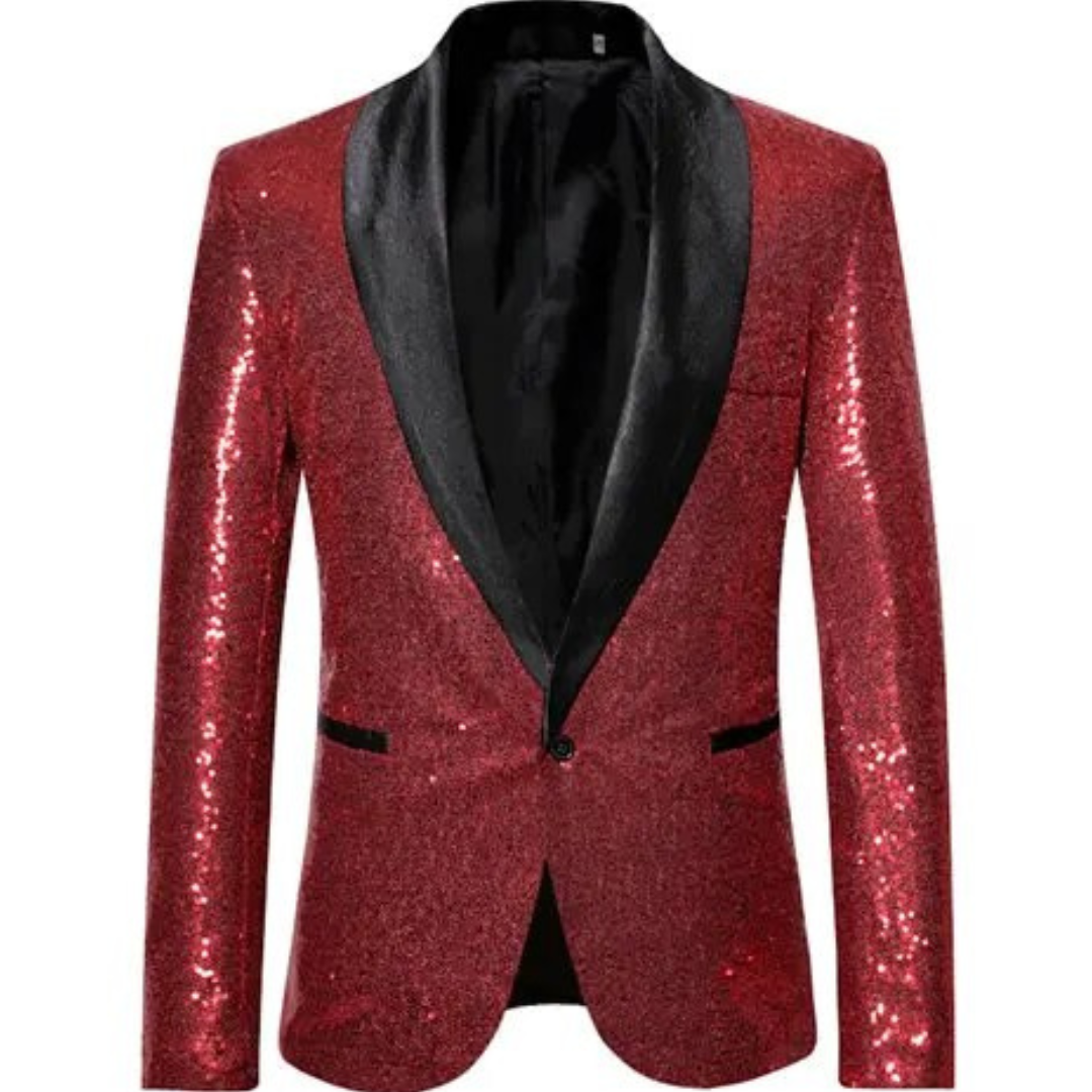 Sequin Evening Coat with Modern Cut for Men