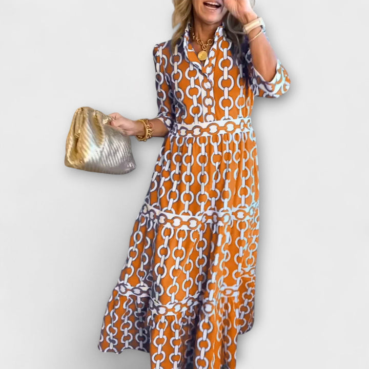 Women's Chain Pattern Midi Dress