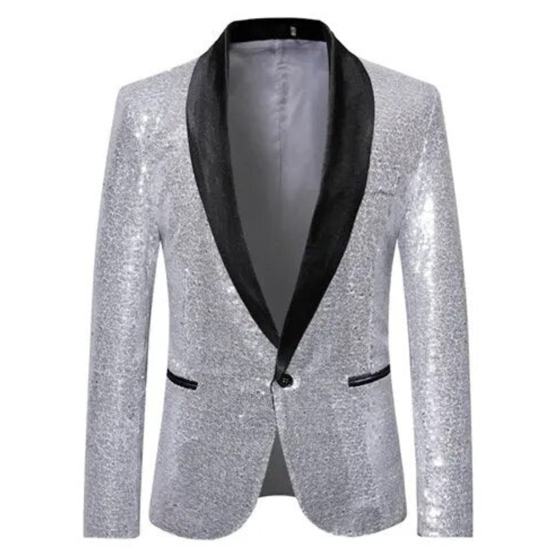 Sequin Evening Coat with Modern Cut for Men