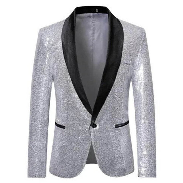 Sequin Evening Coat with Modern Cut for Men