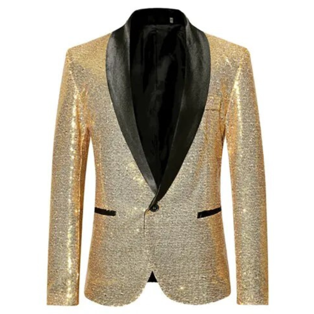 Sequin Evening Coat with Modern Cut for Men