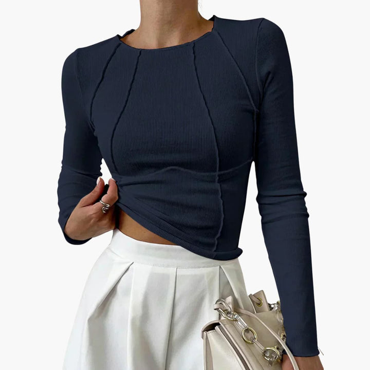 Women's Seam Detail Long Sleeve Top