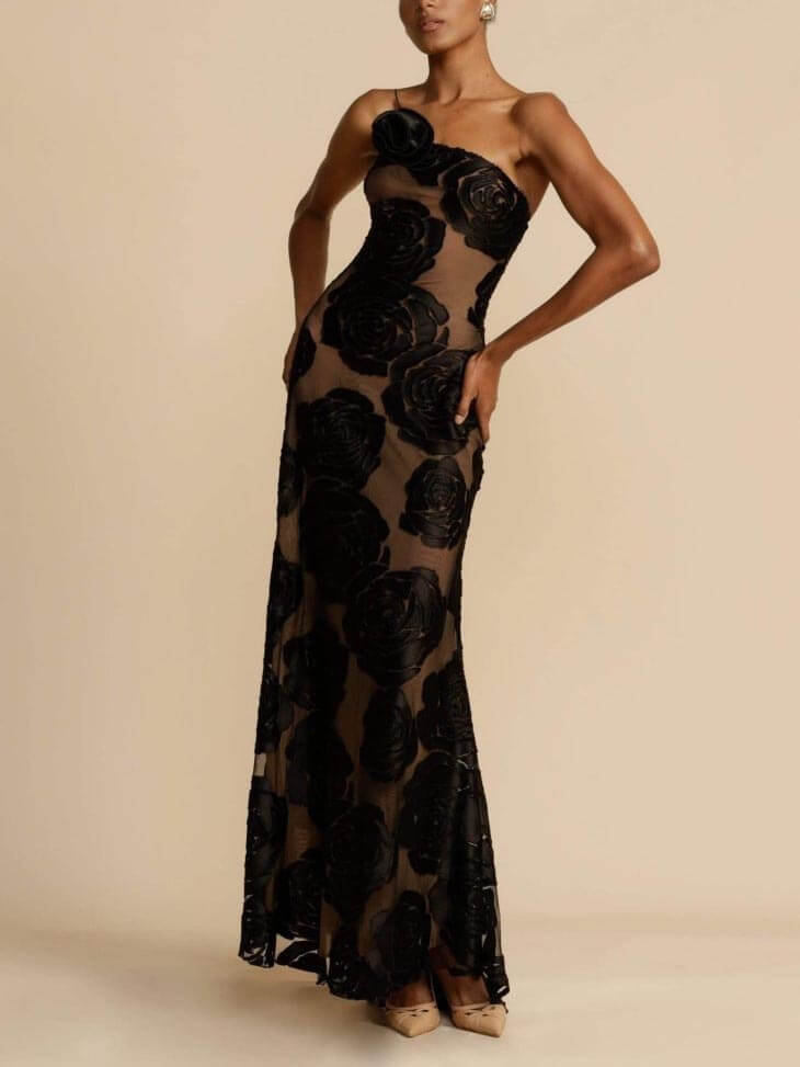 Women's Garden Wedding Floral Maxi Dress