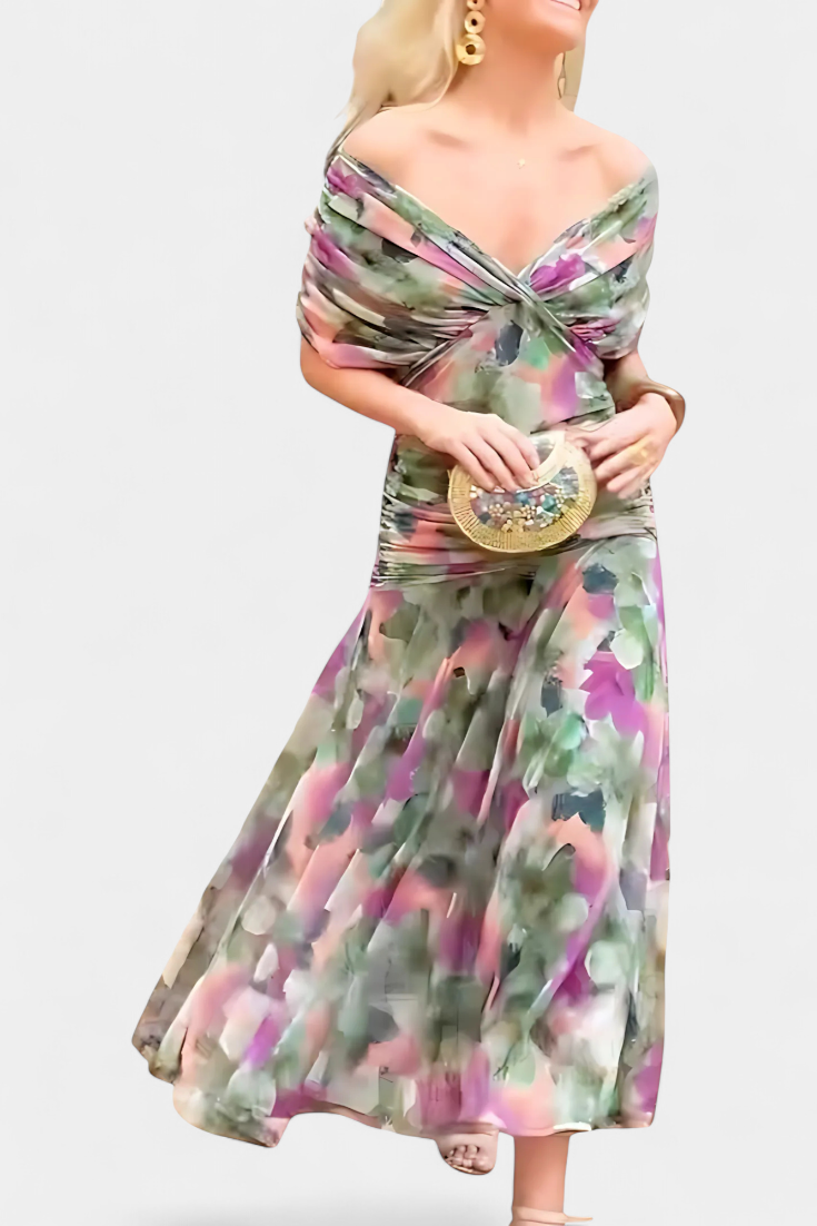 Women's Floral V-Neck Maxi Dress