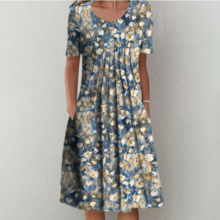 Floral Casual Dress with Pockets for Women