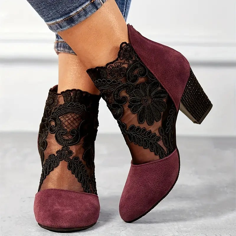 Heels Floral Lace Wedding Women