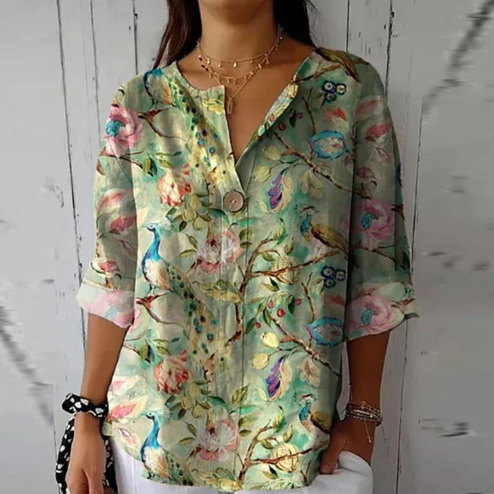Women's Chic Floral Pattern Blouse