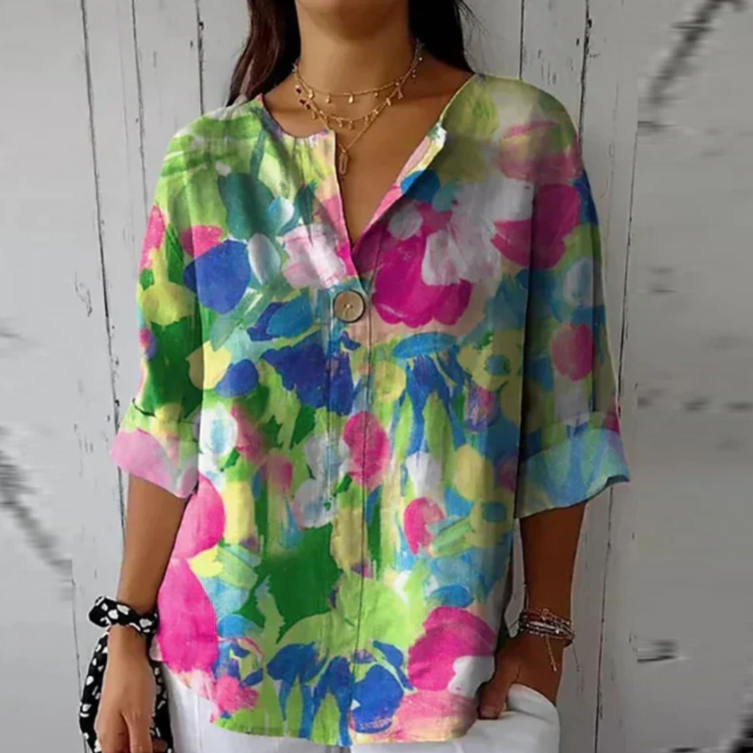 Women's Chic Floral Pattern Blouse