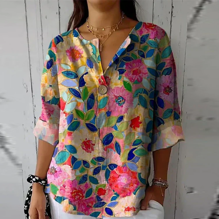 Women's Chic Floral Pattern Blouse
