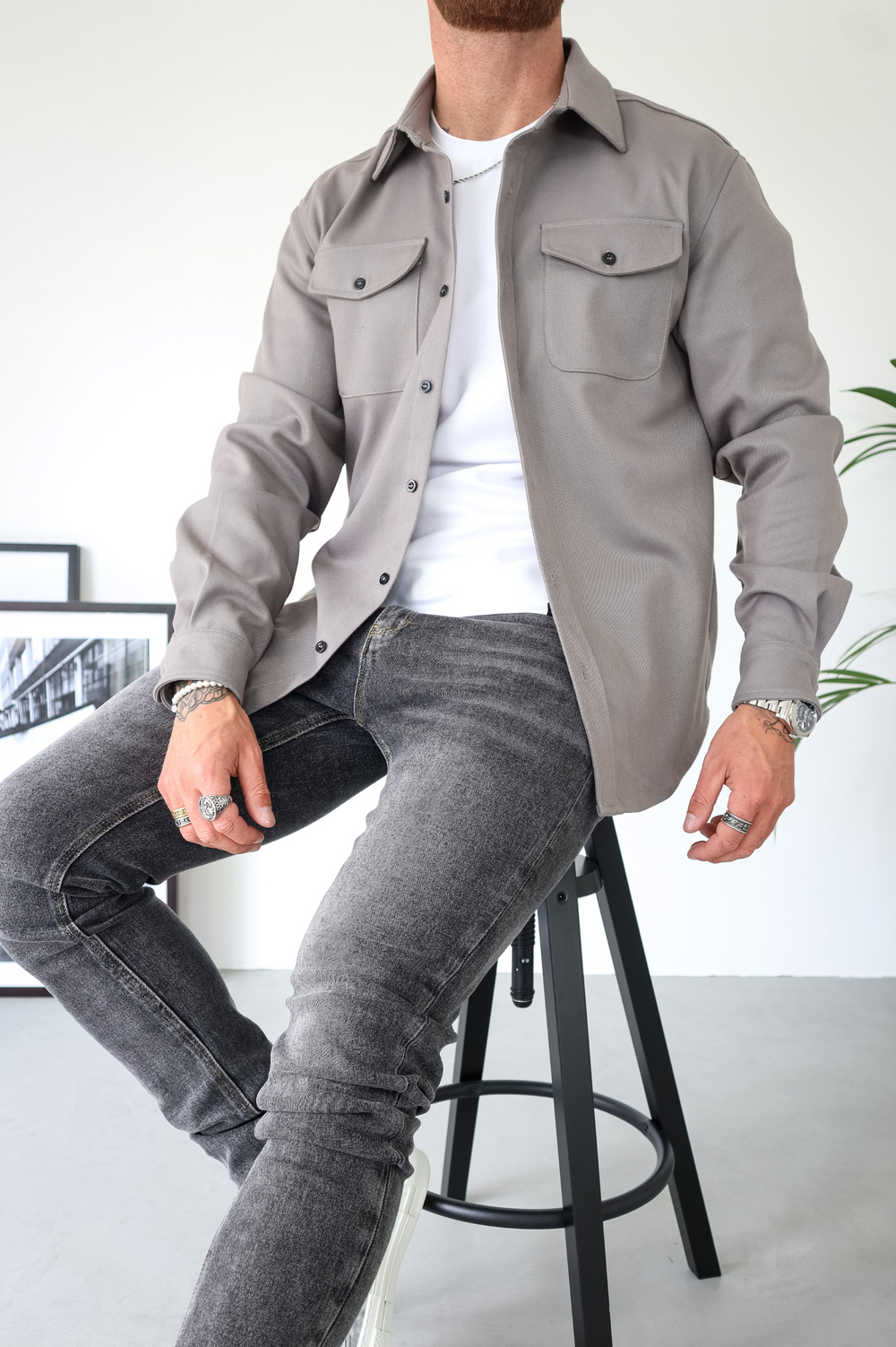 Ethan | Men's Overshirt Jacket Button Up Long Sleeve