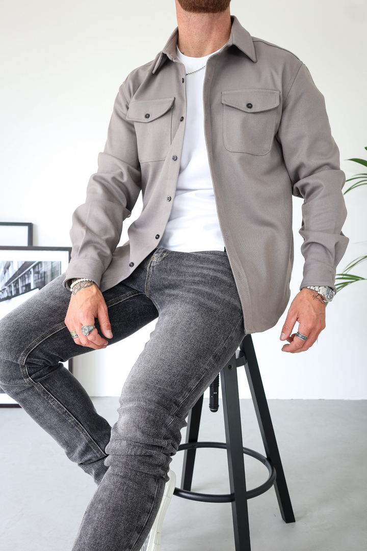Ethan | Men's Overshirt Jacket Button Up Long Sleeve