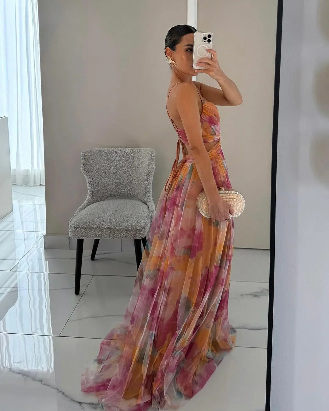 Lily | Wedding Guest Maxi Dress Floral V Neck