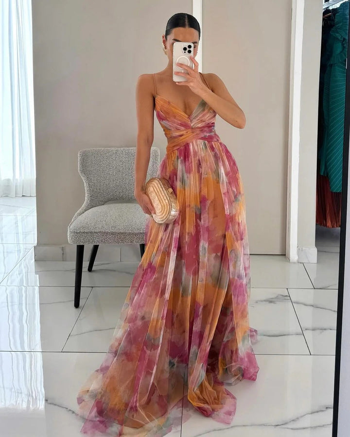 Lily | Wedding Guest Maxi Dress Floral V Neck