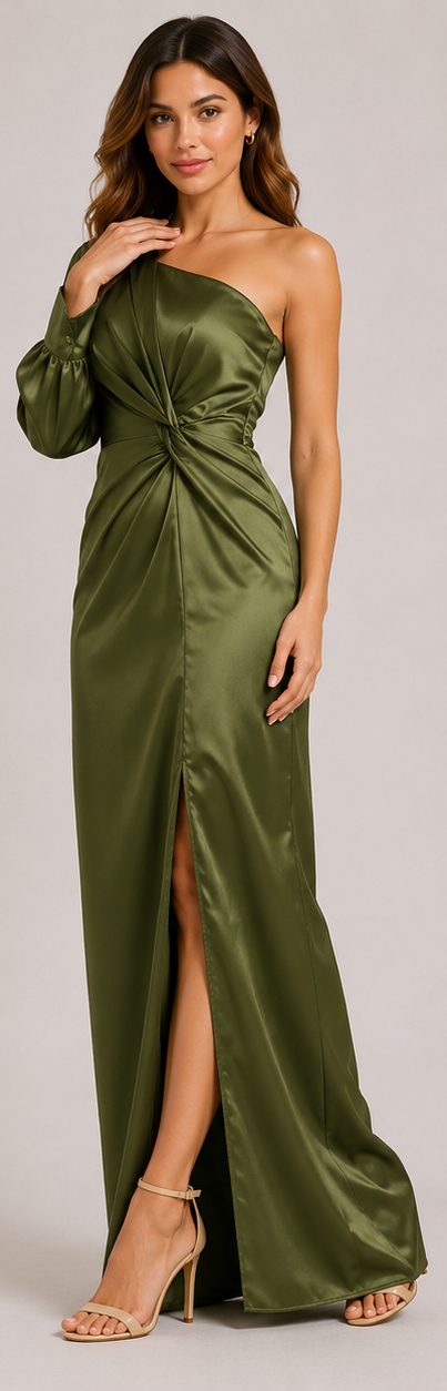 Women's Pleated Wedding Midi Dress