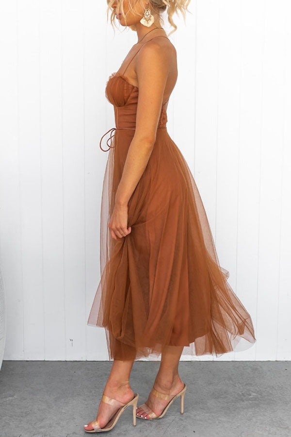 Florence | Wedding Guest Midi Dress Corset Tulle Skirt
