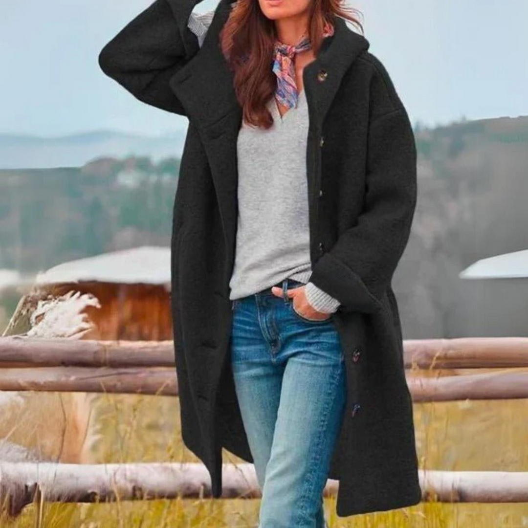 Women's Oversized Hooded Coat | Warm Thick Fabric for Winter Layering
