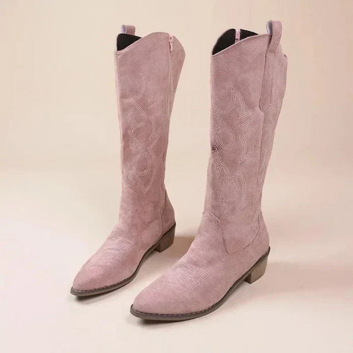 Tall Western Boots with Decorative Stitching for Women