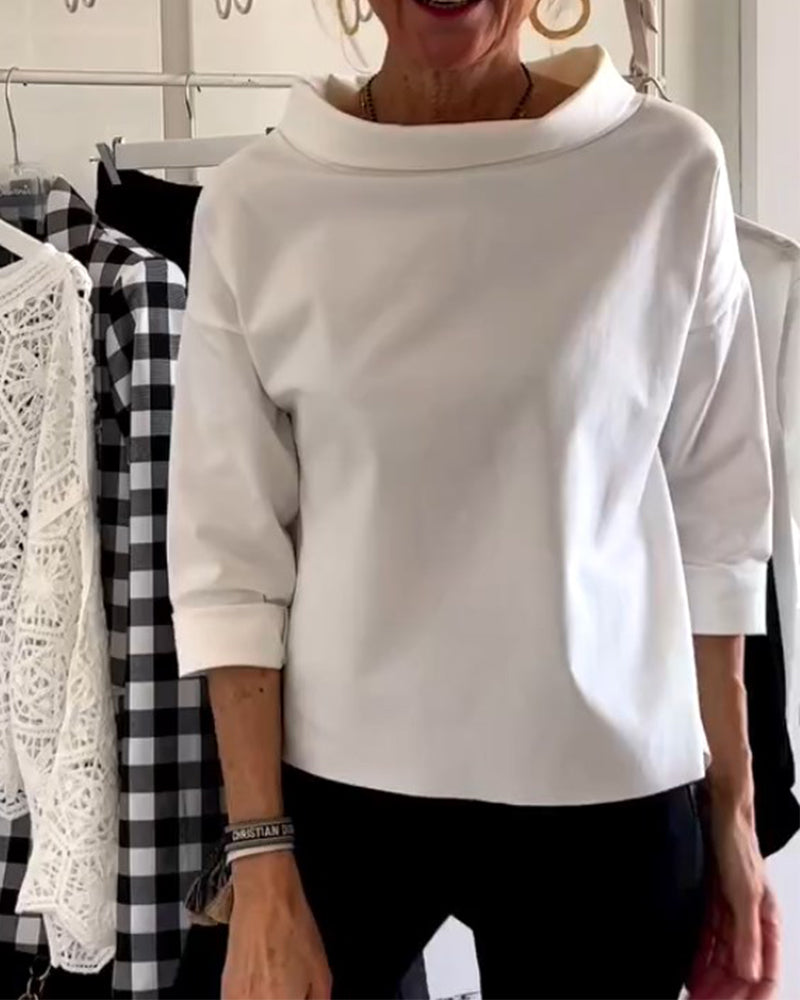 Women's Elegant Blouse | Versatile High Collar Design-2