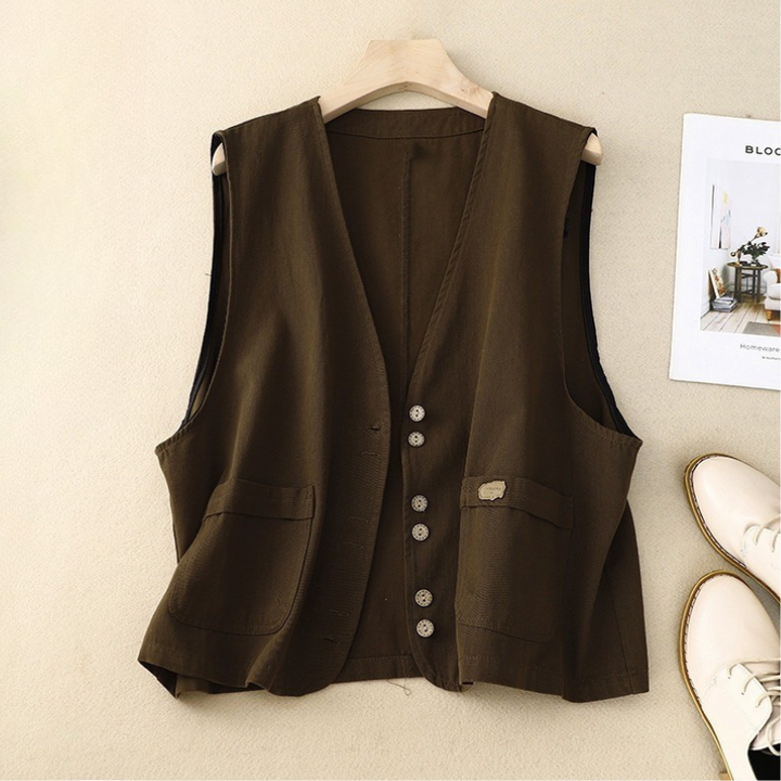 Women's Relaxed Button Front Vest