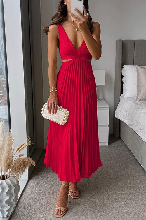 Pleated Midi Dress for Women