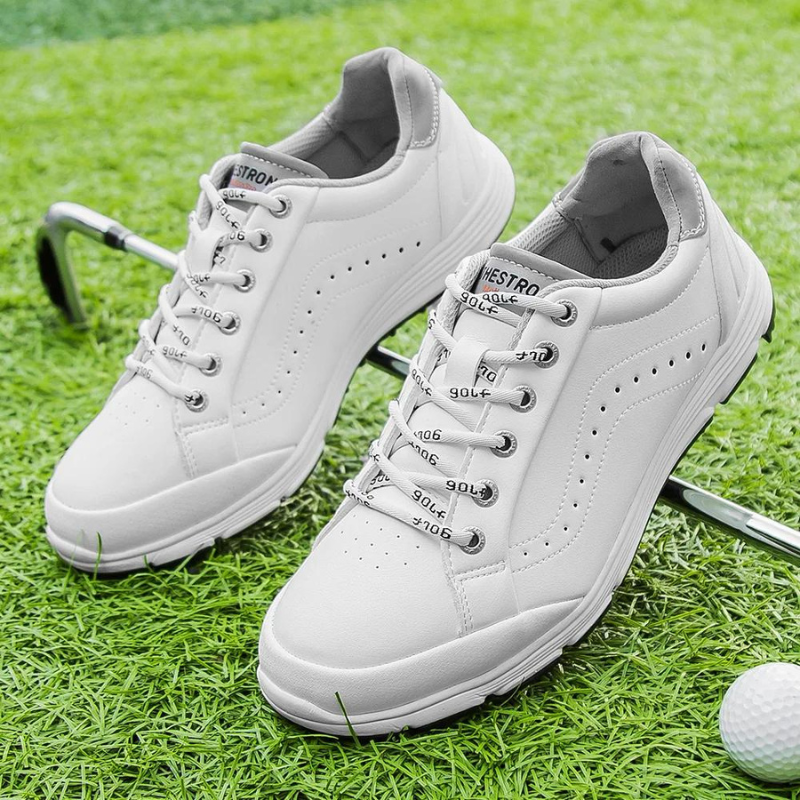 Golf Shoes with Integrated Spikes and Athletic Design for Men