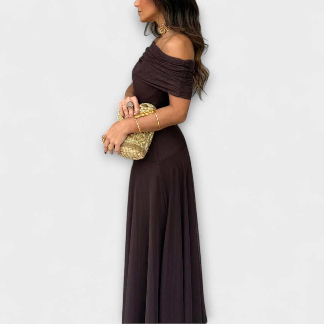 One-Shoulder Mesh Maxi Dress for Women