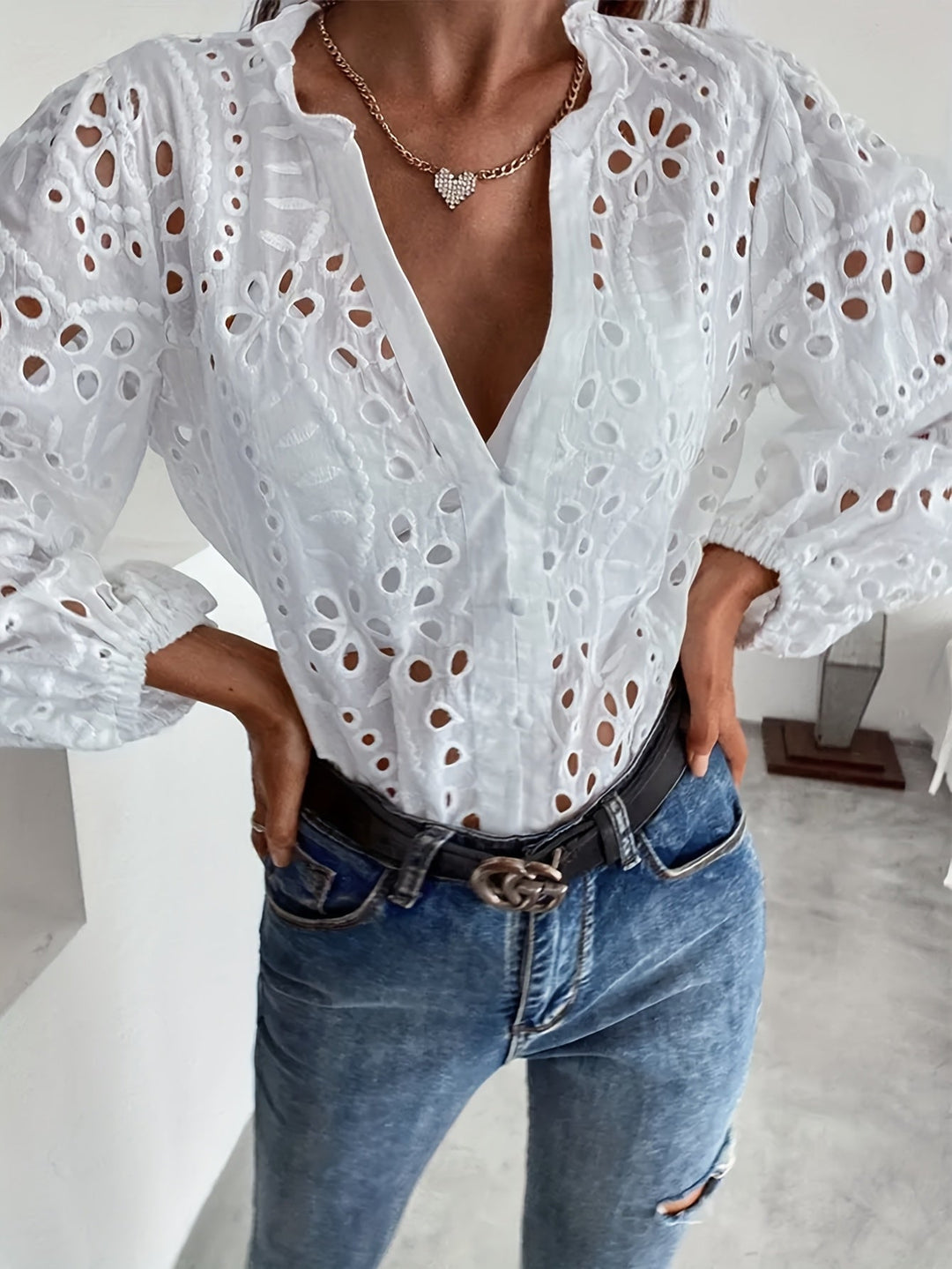 Women's Floral Long Sleeve Blouse
