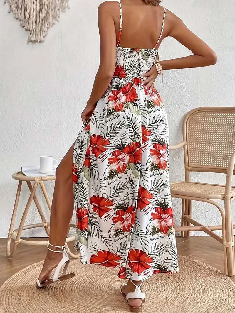 Women's Summer Floral Wedding Midi Dress