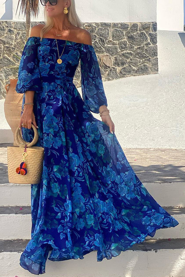 Women's Floral Off-Shoulder Wedding Maxi Dress