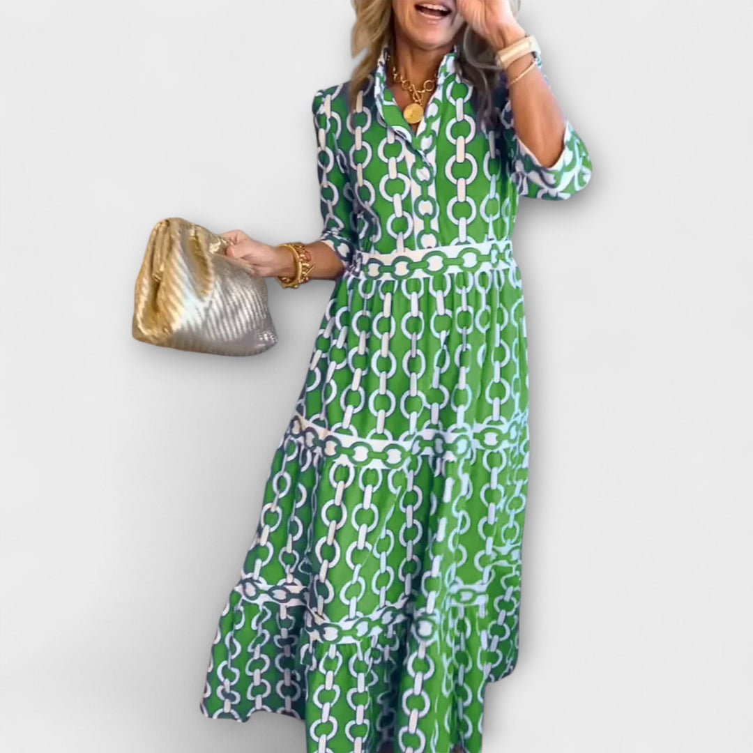 Women's Chain Pattern Midi Dress