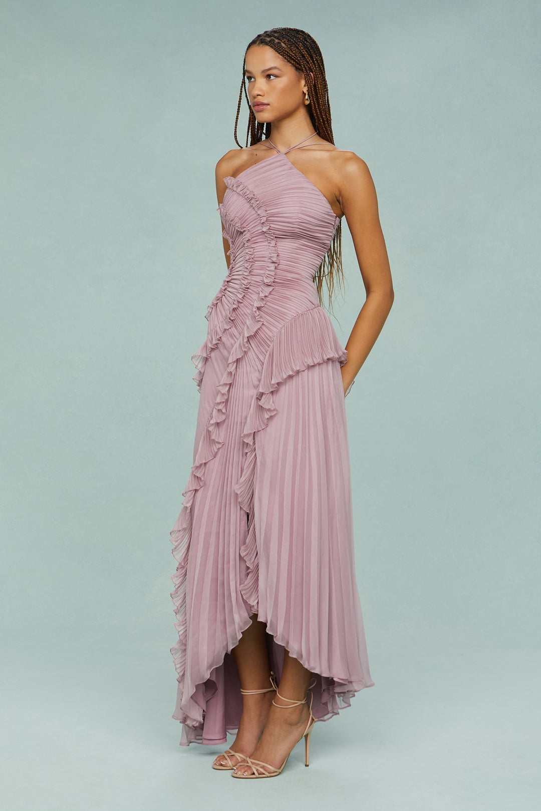 Women's Modern Halter Maxi Dress