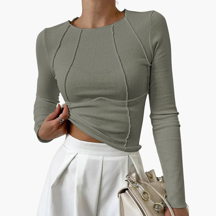 Women's Seam Detail Long Sleeve Top