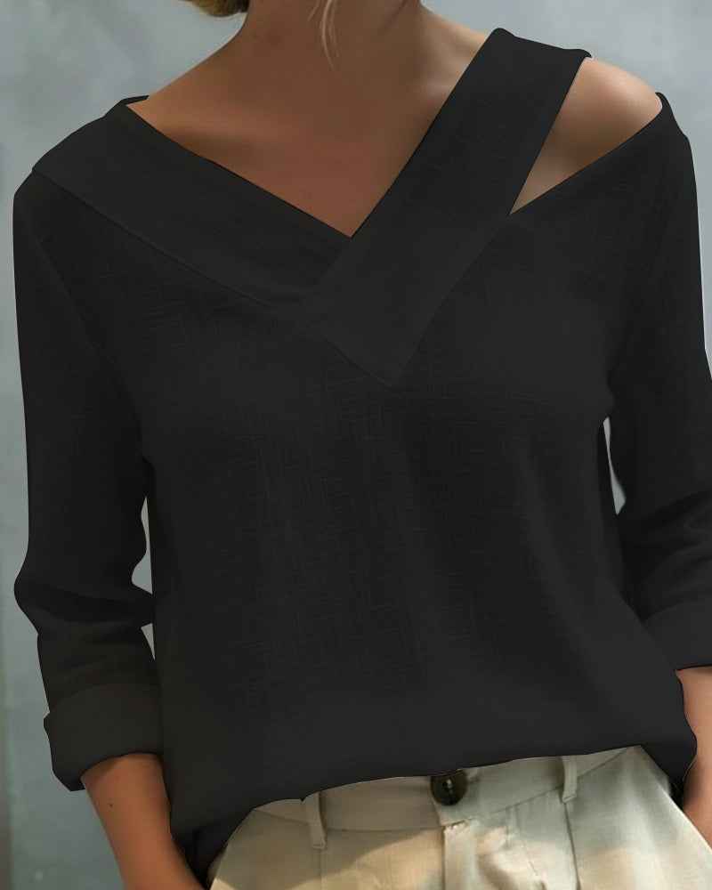Women's Asymmetric V-Neck Top