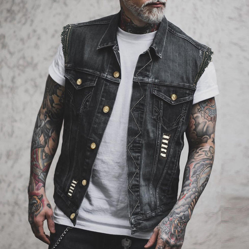 Casual Sleeveless Jacket with Classic Design for Men