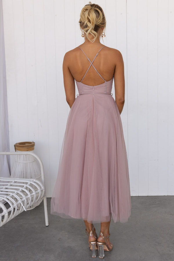 Florence | Wedding Guest Midi Dress Corset Tulle Skirt