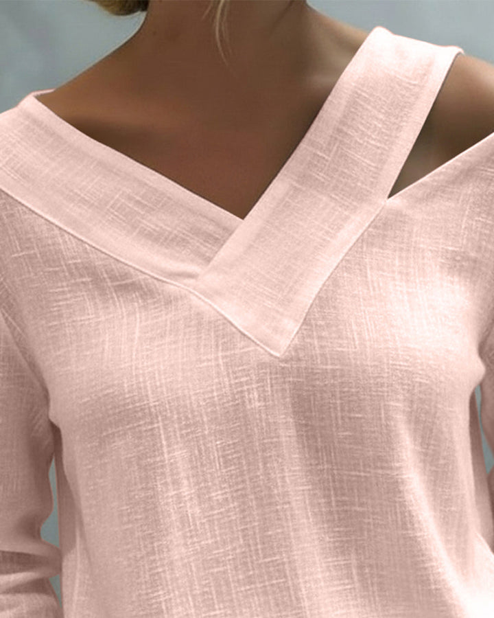 Women's Asymmetric V-Neck Top