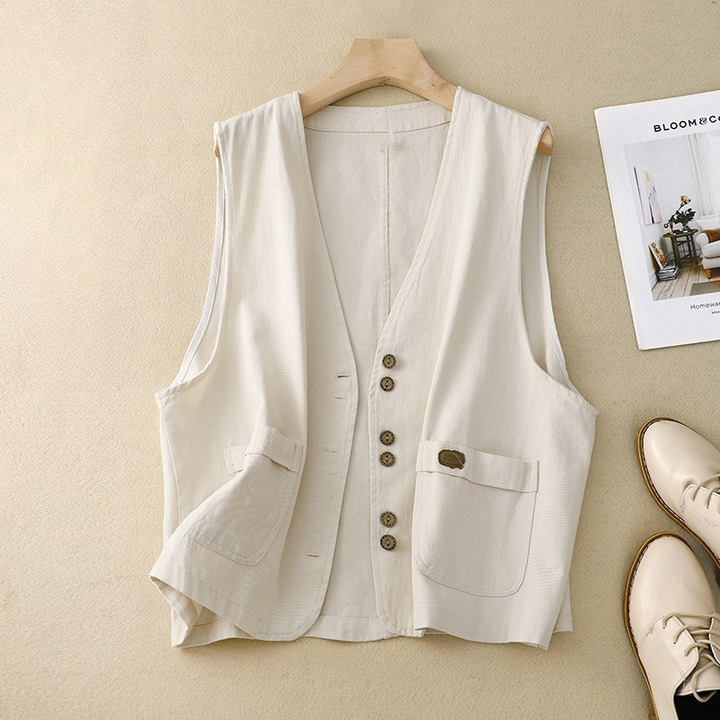 Women's Relaxed Button Front Vest