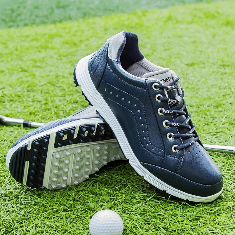 Golf Shoes with Integrated Spikes and Athletic Design for Men