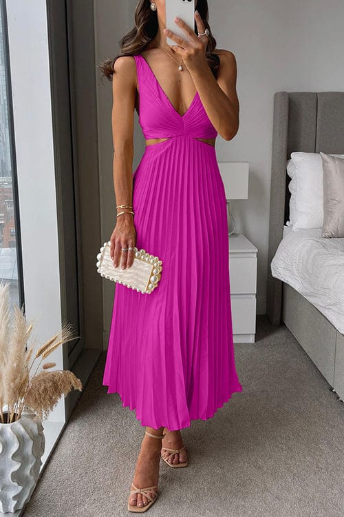 Pleated Midi Dress for Women